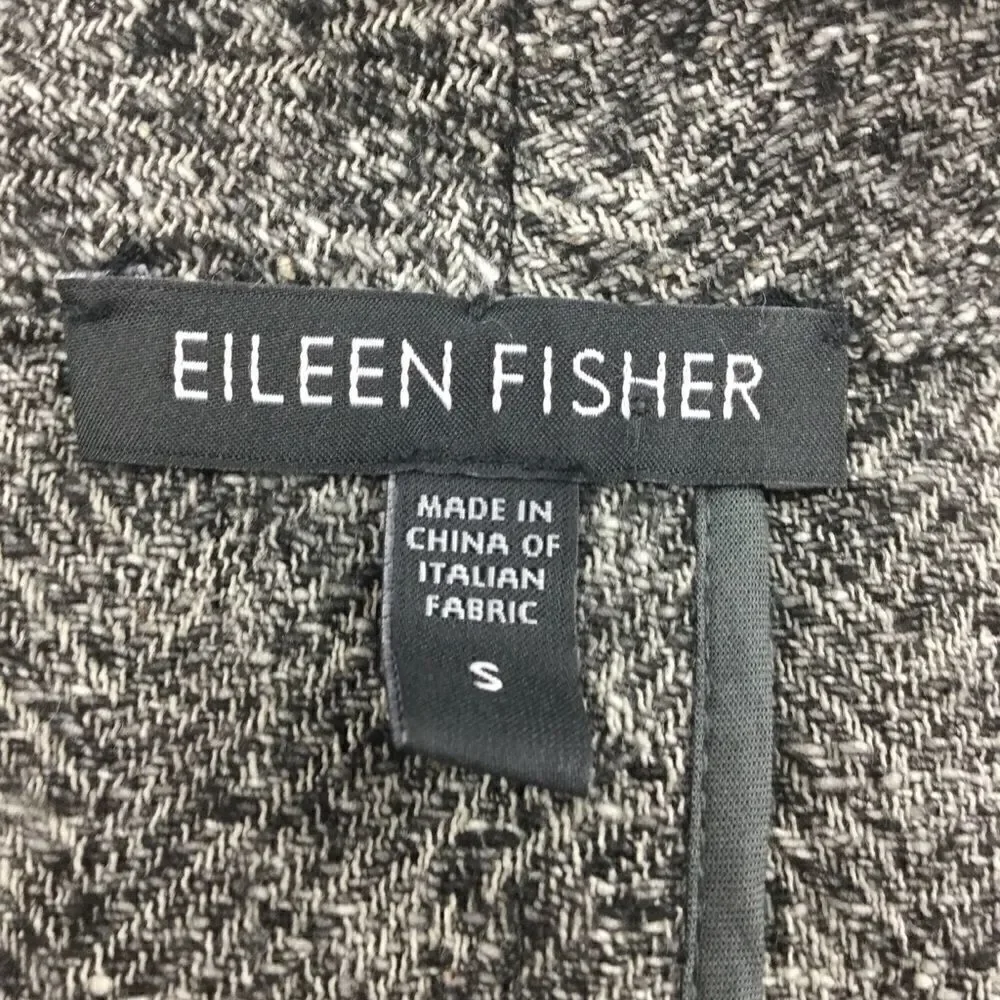 Eileen Fisher Black White Waterfall Cardigan S - Picture 2 of 10